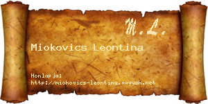 Miokovics Leontina névjegykártya
